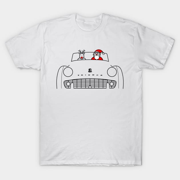 Triumph TR3 classic British sports car Christmas special edition T-Shirt by soitwouldseem